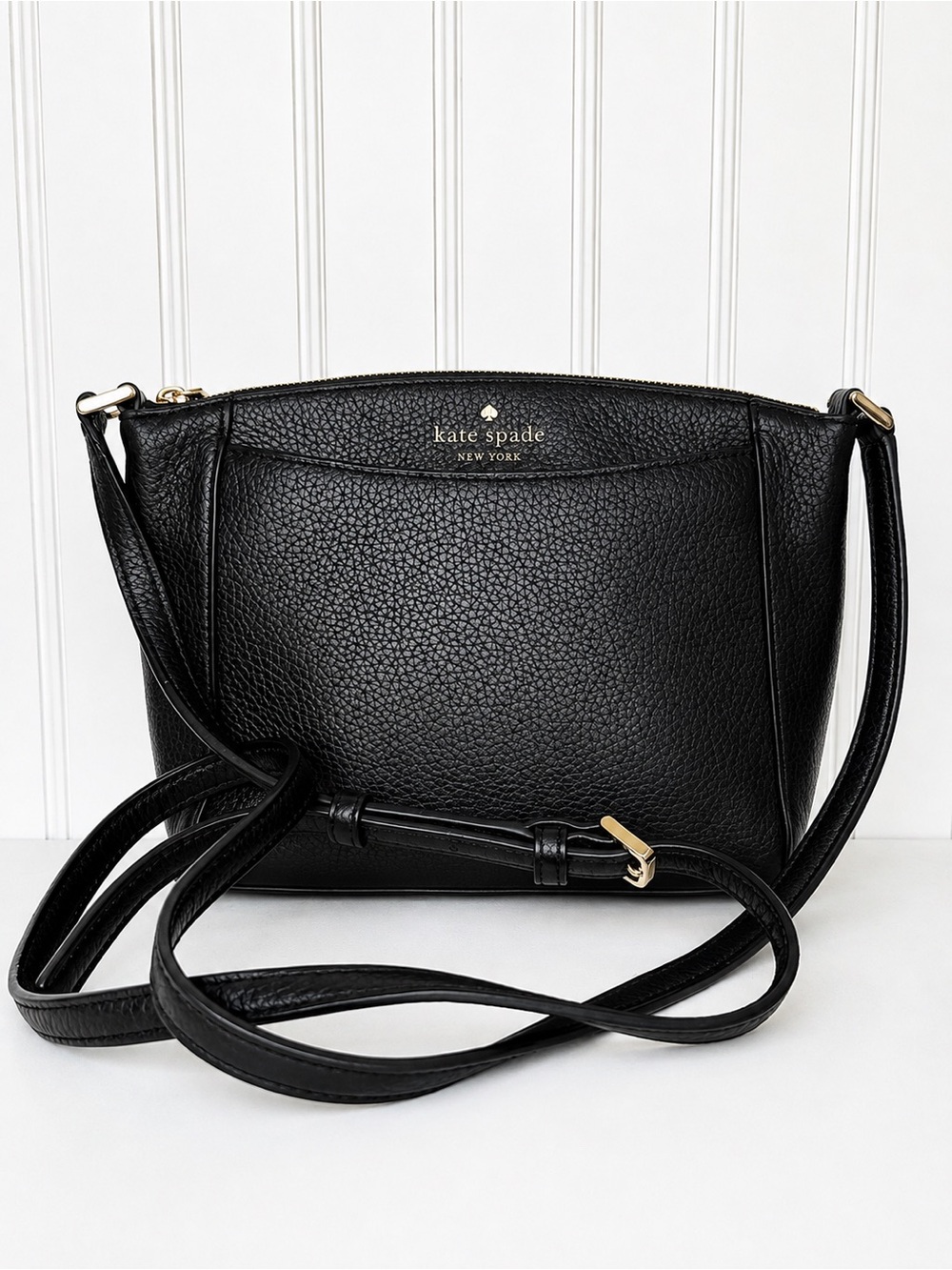 Kate Spade Monica Black Pebbled Leather Crossbody Bag